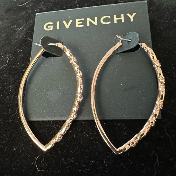 Givenchy Women's Rose Gold-Tone Textured Hoop Earrings - Picture 2 of 4